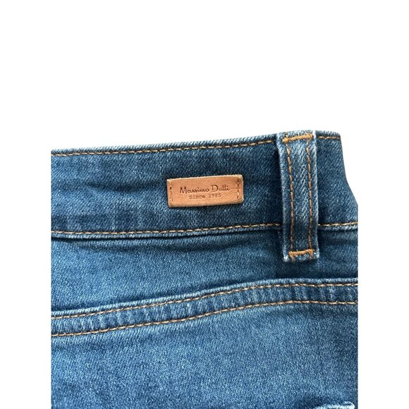 Massimo Dutti Womens Jeans Semi Flared Sz 4 Denim High Rise Medium Wash Stretch - Picture 4 of 9